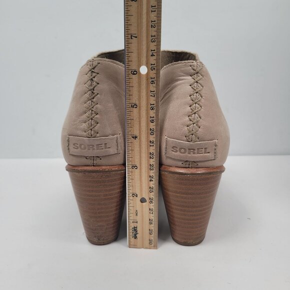 Sorel Nadia Women's Tan Leather Heeled Ankle Boots NL2844-251 US Size 9.5 - Picture 7 of 9